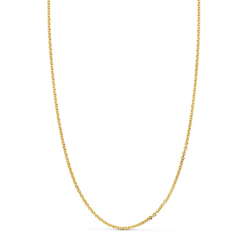 Cadena Oro Amarillo Maciza Forzada Eslabon Tallado. Ancho: 1,2 Mm Largo: 60Cm oro 18k