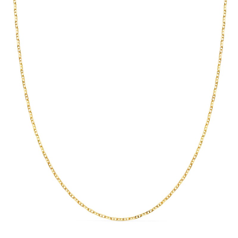 Cadena Oro Amarillo Forzada Ancla Maciza Bordes Tallados Ancho: 1,5 Mm. Largo: 60Cm oro 18k