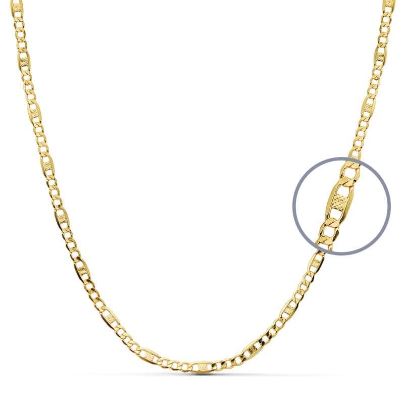 Cadena Oro Amarillo Cartier 3X1 Hueca. Ancho: 2,5 Mm. Largo: 60 Cm oro 18k
