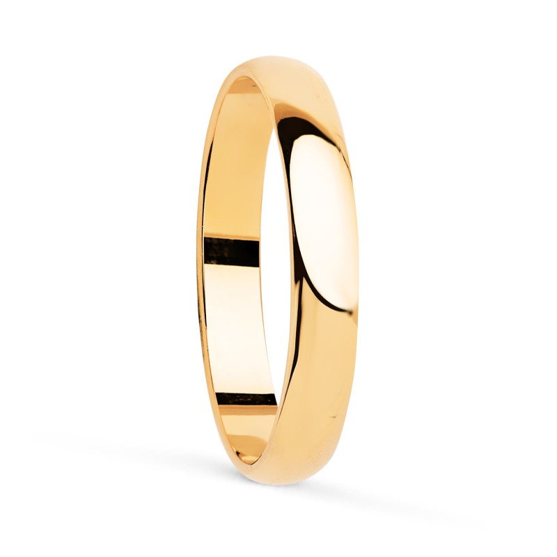 Alianza Oro Amarillo Lisa Brillo. Ancho: 3,5 mm oro 18k