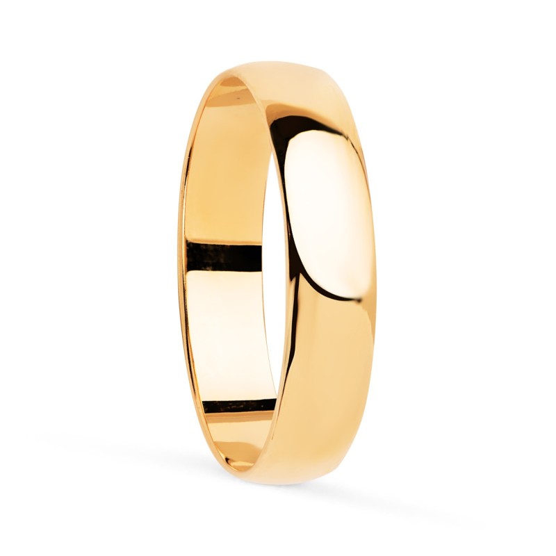 Alianza Oro Amarillo Lisa Brillo. Ancho: 4 mm oro 18k