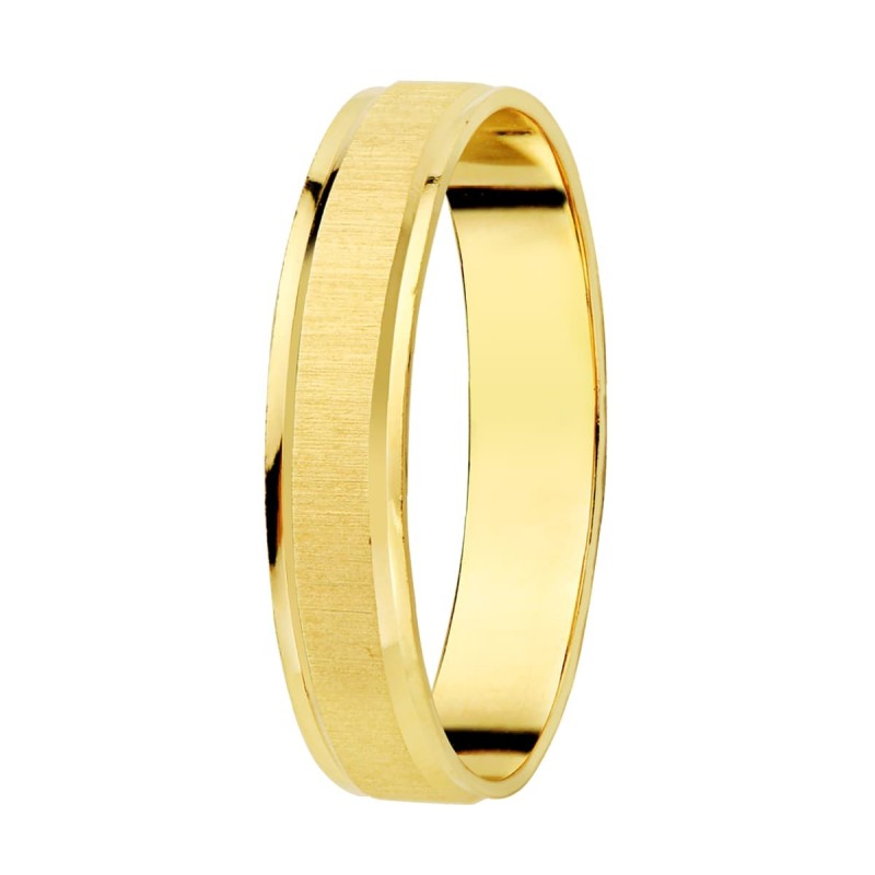 Alianza Oro Amarillo Mate Y Brillo 3,5 mm oro 18k