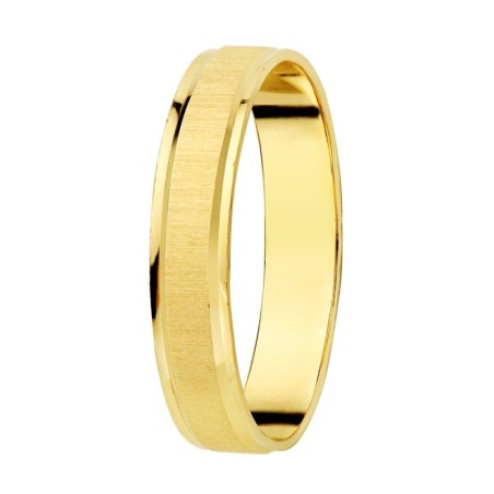 Alianza Oro Amarillo Mate Y Brillo 3,5 mm oro 18k