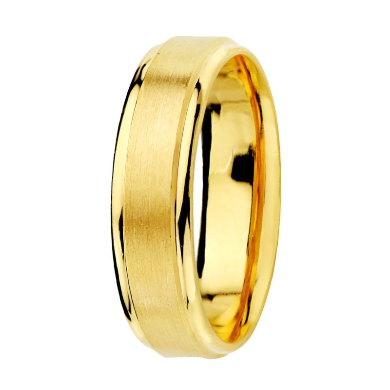 Alianza Oro Amarillo Mate Y Brillo. Ancho: 5 mm oro 18k