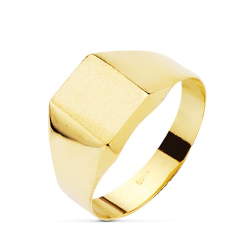 Sello Oro Amarillo Hueco Y Liso Cadete Zona Grabado 10X8 mm oro 18k