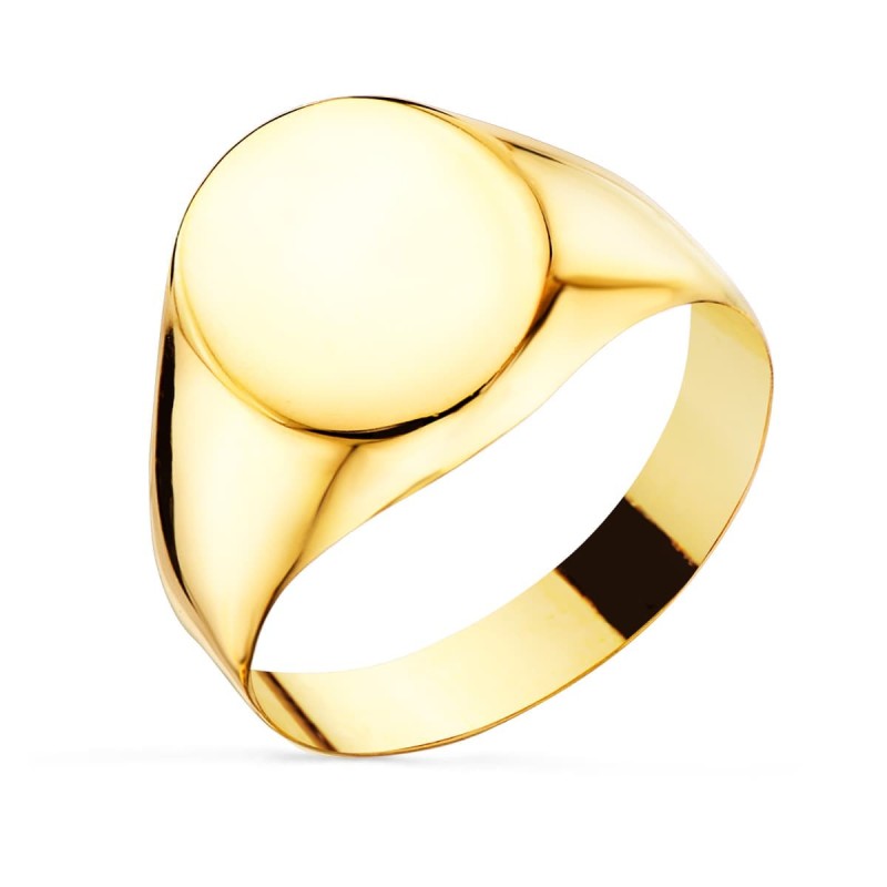 Sello Oro Amarillo Hueco Liso En Brillo. Zona Grabado: 13X10 mm oro 18k