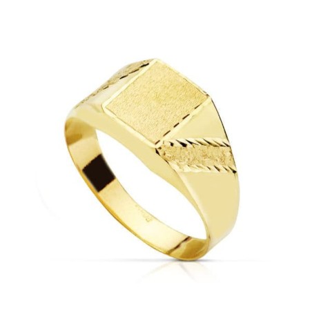 Sello Oro Amarillo Hueco Rectangulo Lateral Tallado. Zona Grabado: 8.5 X 7.5 mm oro 18k