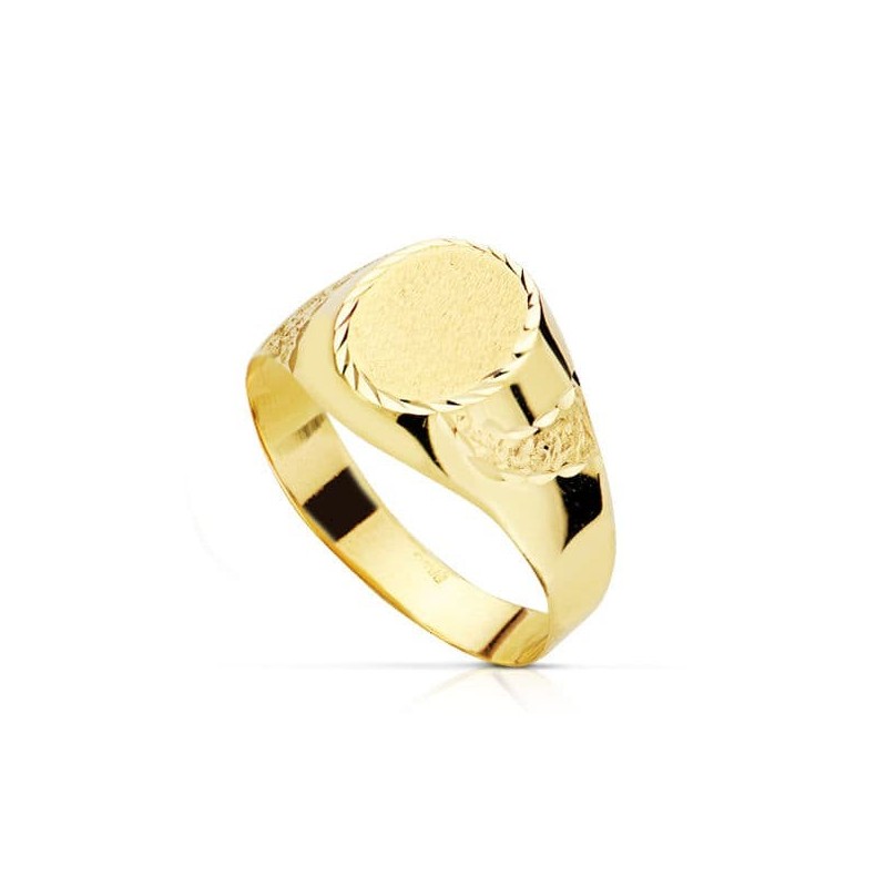 Sello Oro Amarillo Hueco Cadete Tallado. Zona Grabado: 9X7 mm oro 18k