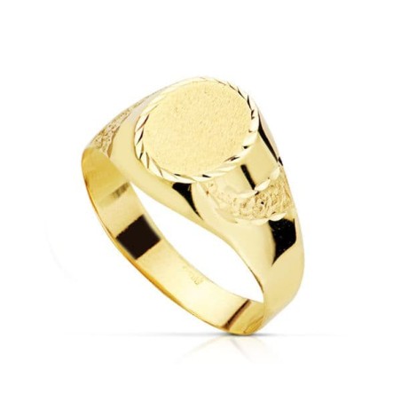 Sello Oro Amarillo Hueco Cadete Tallado. Zona Grabado: 9X7 mm oro 18k