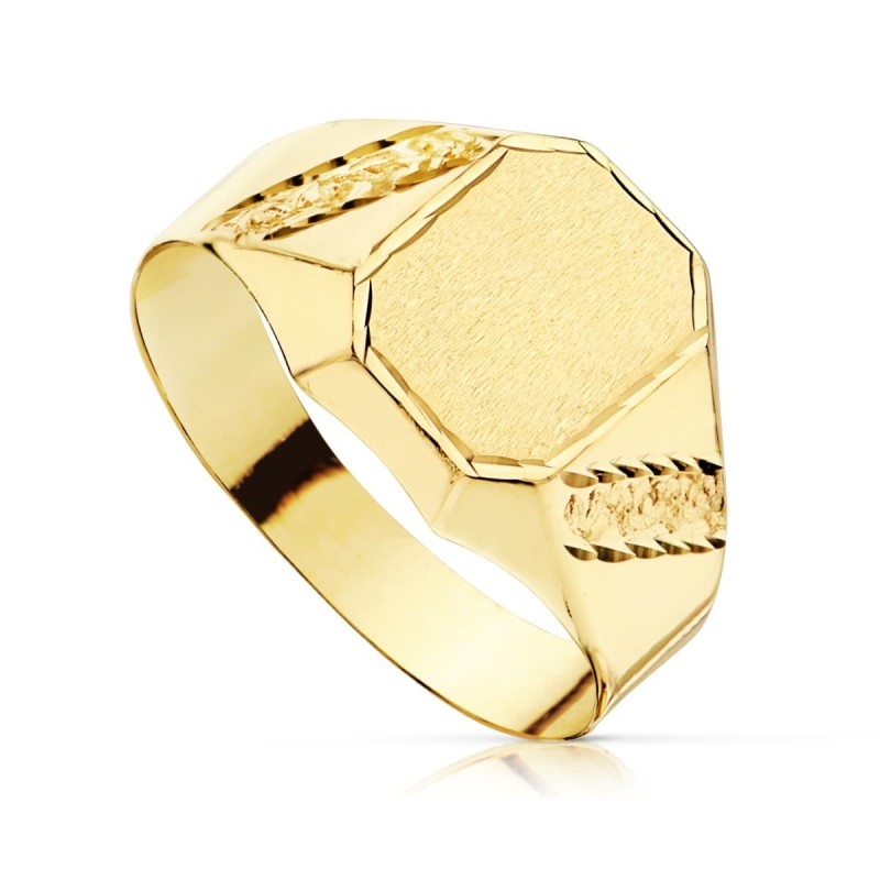 Sello Oro Amarillo Hueco Cadete Tallado. Ancho Grabado: 8.5 X 7mm oro 18k