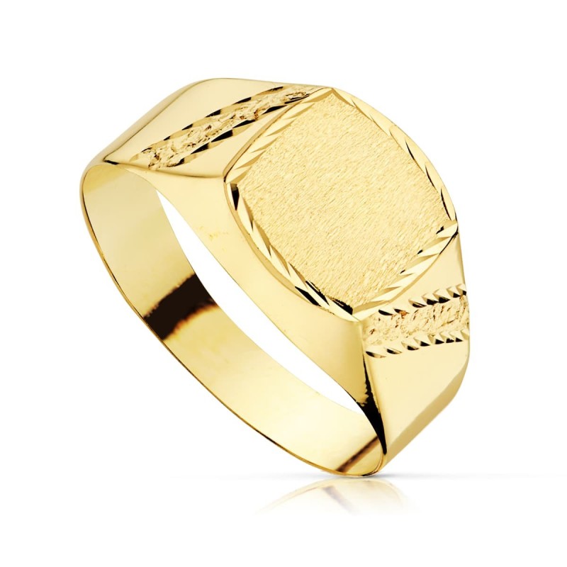 Sello Oro Amarillo Hueco Cadete Tallado. Ancho Grabado: 7.5 X 7.5mm oro 18k