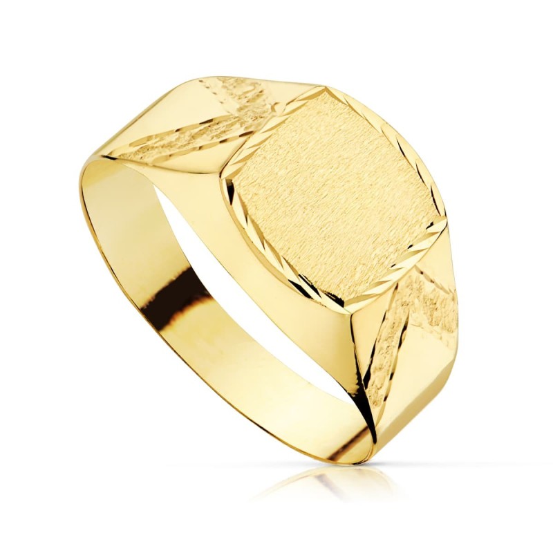 Sello Oro Amarillo Hueco Cadete Tallado. Ancho Grabado: 7.5 X 7.5mm oro 18k