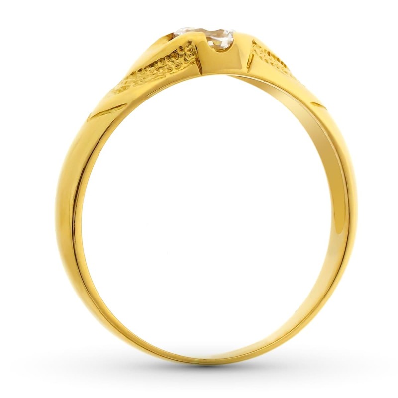 Solitario Oro Amarillo Cadete Ancho 6 mm Circonita 4 mm Sin Forrar oro 18k