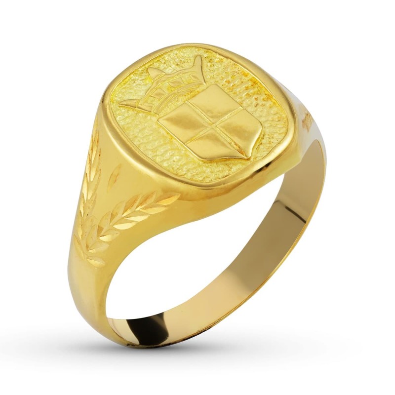 Sello Oro Amarillo Macizo Tonel Motivo Heraldico 8X8mm oro 18k
