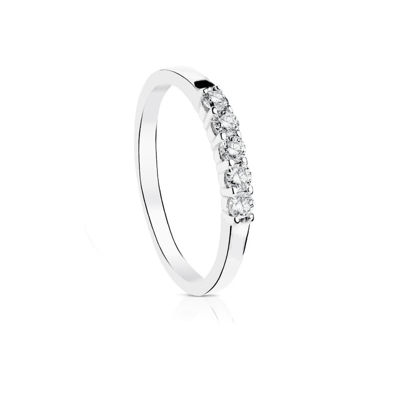 Sortija Diamantes Talla Brillante Oro Blanco 0.300 Qts. Pureza Vs2 Color G oro 18k