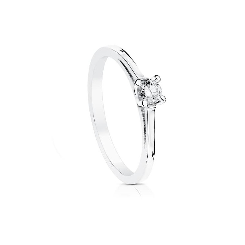 Solitario Diamante Natural Talla Brillante 0,150 Qts. Si-H oro 18k