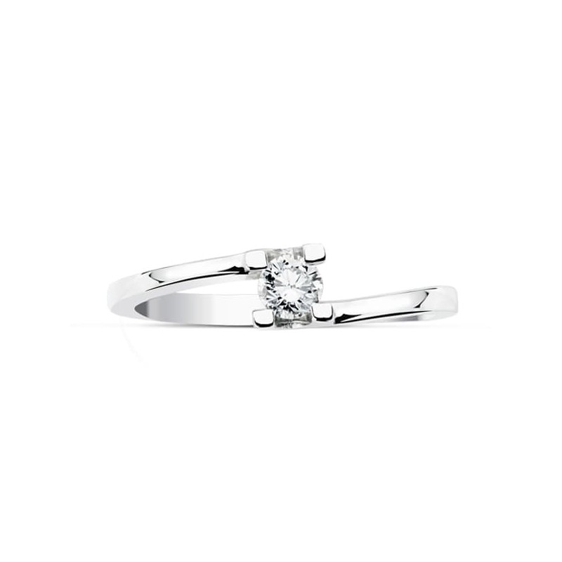 Solitario Diamante Talla Brillante Oro Blanco 0.100 Qts. Si-H oro 18k