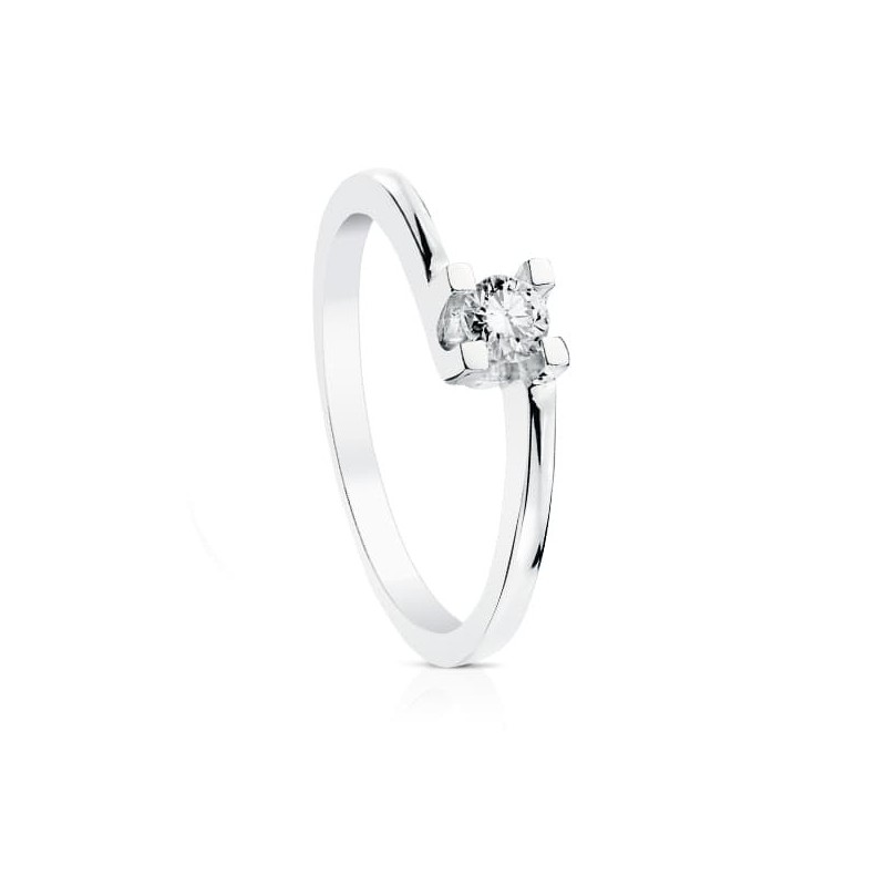 Solitario Diamante Talla Brillante Oro Blanco 0.200 Qts. Si-H oro 18k
