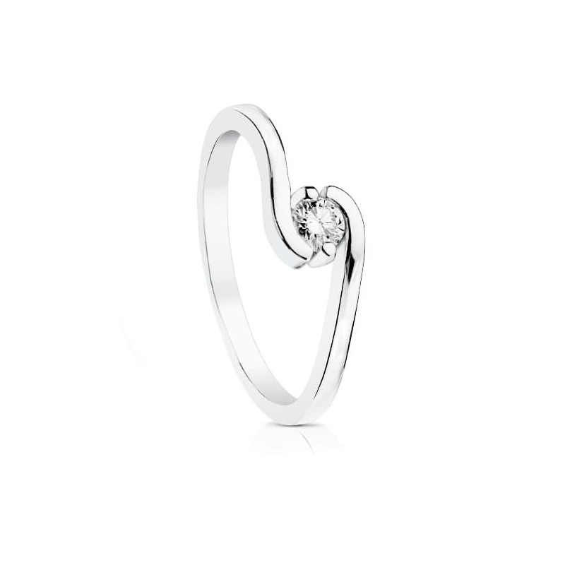 Solitario Diamante Talla Brillante Oro Blanco 0.150 Qts. Si-H oro 18k