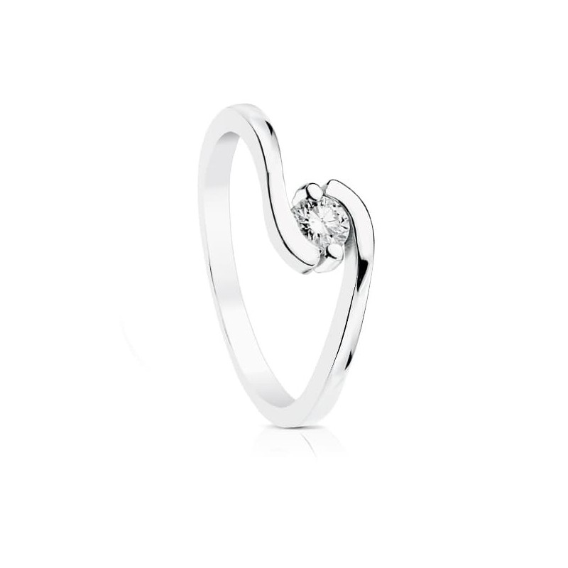 Solitario Diamante Talla Brillante Oro Blanco 0.200 Qts. Si-H oro 18k