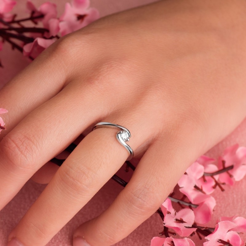 Solitario Diamante Talla Brillante Oro Blanco 0.200 Qts. Si-H oro 18k