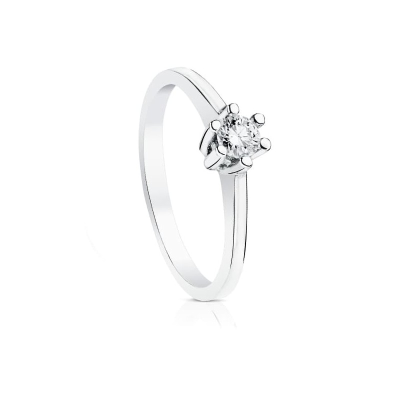 Solitario Diamante Talla Brillante Oro Blanco 0.200 Qts. Si-H oro 18k