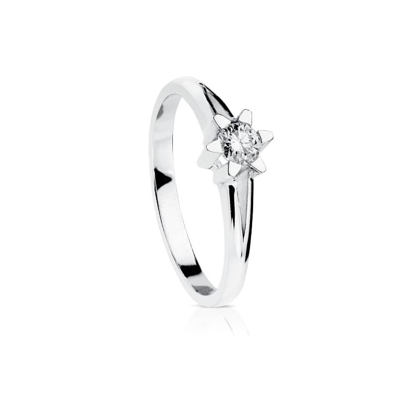 Solitario Diamante Talla Brillante Oro Blanco 0.200 Qts. Si-H oro 18k
