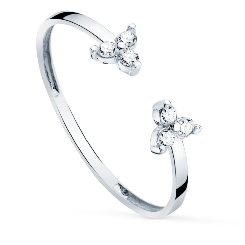 Sortija Oro Blanco Diamantes De Laboratorio 0,09 Qts. Vs2-G Cuerpo 1,10 mm oro 18k