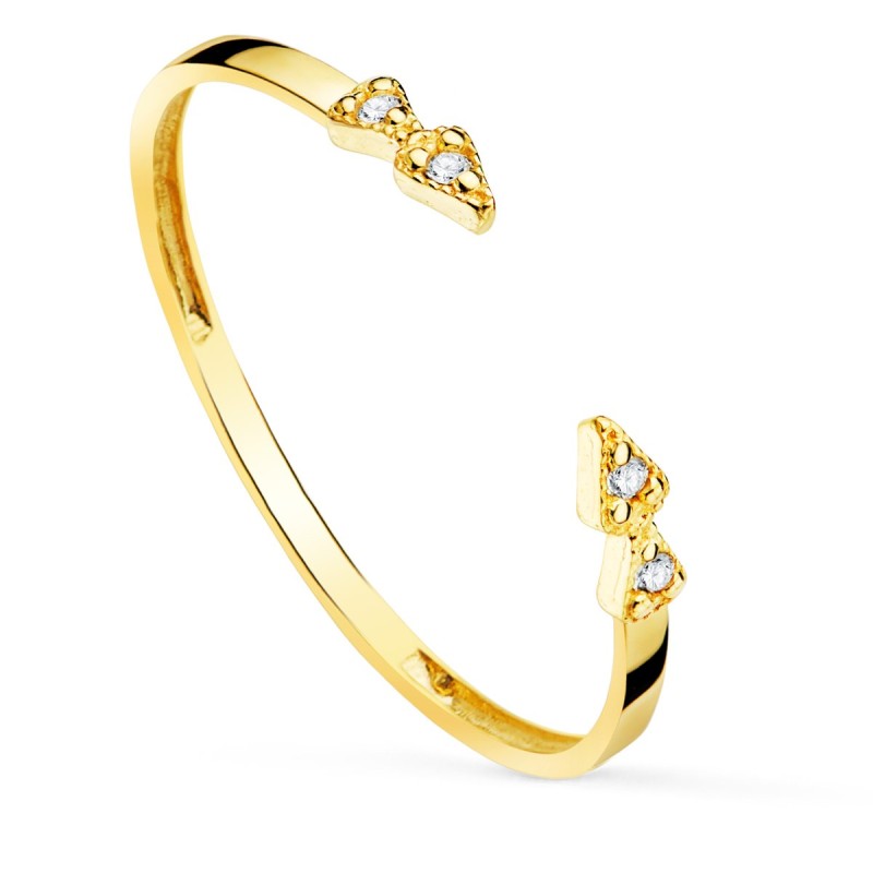 Sortija Oro Amarillo Diamantes De Laboratorio 0,032 Qts. Vs2-G Cuerpo 1,10 mm oro 18k
