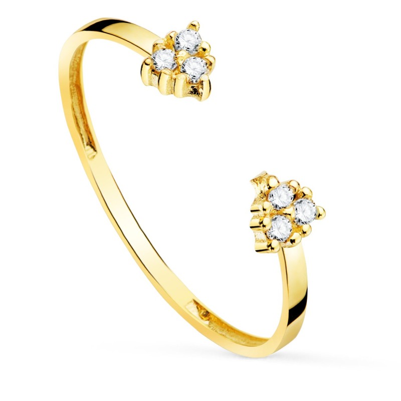 Sortija Oro Amarillo Diamantes De Laboratorio 0,0480 Qts. Vs2-G Cuerpo 1,10 mm oro 18k