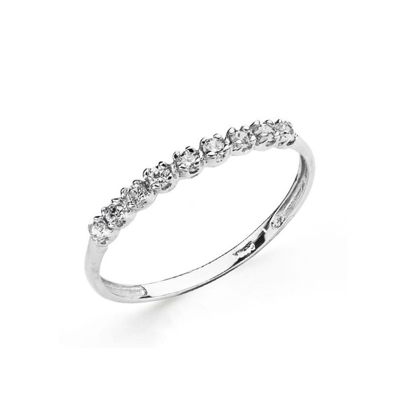 Sortija Oro Blanco 9 Circonitas oro 18k