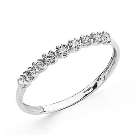 Sortija Oro Blanco 9 Circonitas oro 18k