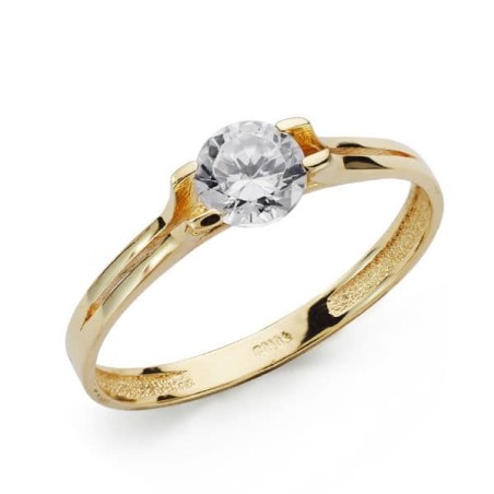 Solitario Oro Amarillo Circonita oro 18k