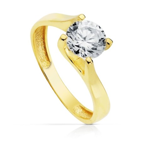 Solitario Oro Amarillo 7 mm oro 18k