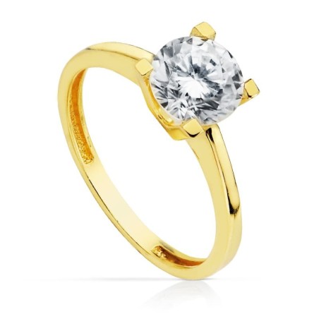 Solitario Oro Amarillo 7 mm oro 18k
