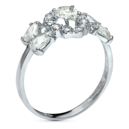 Sortija Oro Blanco Con Circonitas Pera. Ancho: 11 mm oro 18k