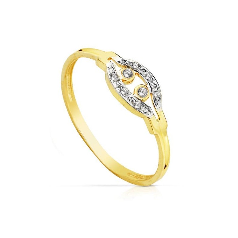 Sortija Oro Bicolor Circonitas.1 oro 18k