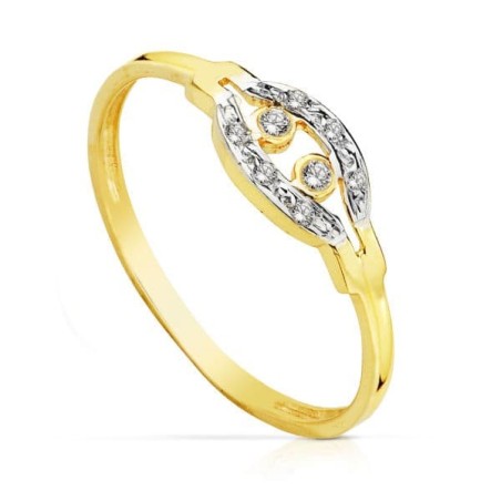 Sortija Oro Bicolor Circonitas.1 oro 18k