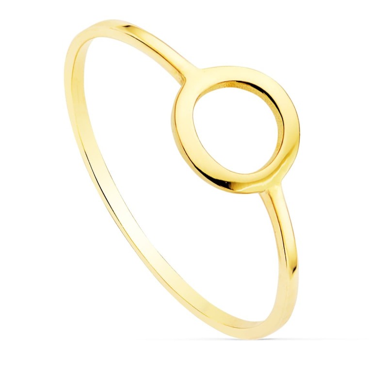 Sortija Oro Amarillo Lisa Motivo Redondo 7.5 mm oro 18k