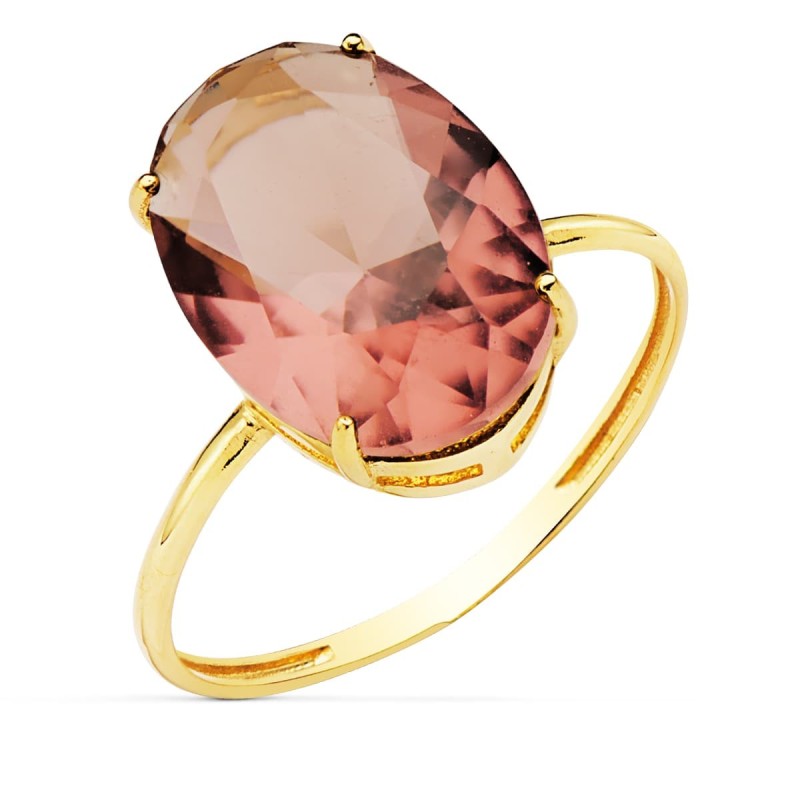 Sortija Oro Amarillo Piedra Oval 14X10 mm Color Alejandrita oro 18k