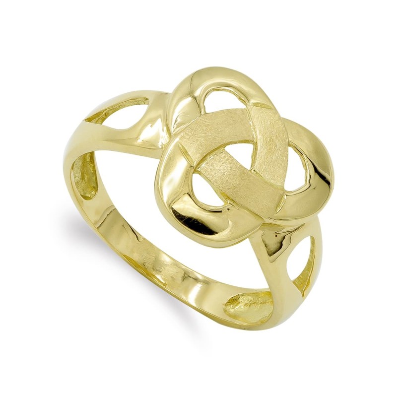 Sortija Oro Amarillo Maciza Hojas Entrelazadas. Ancho: 14,5 mm oro 18k