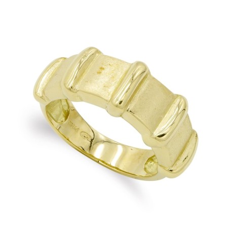 Sortija Oro Amarillo Mate Y Brillo. Ancho: 8mm oro 18k