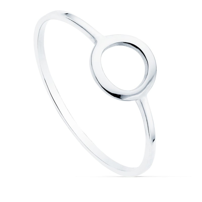 Sortija Oro Blanco Lisa Motivo Redondo 7.5 mm oro 18k