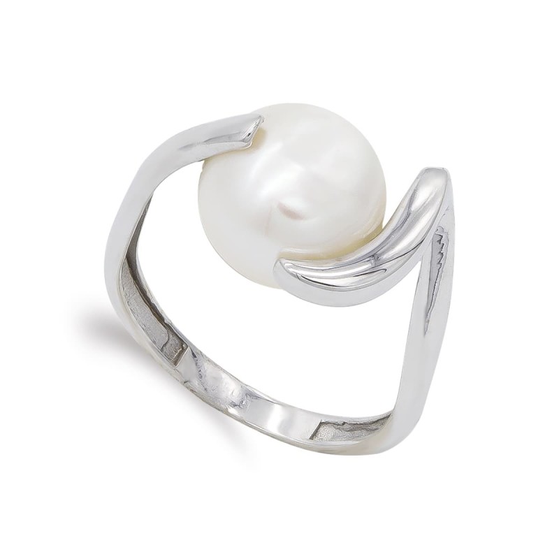 Sortija Oro Blanco Con Perla Barroca 11,5mm. oro 18k