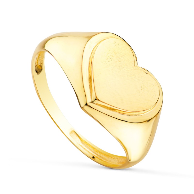 Sello Oro Amarillo Macizo Sin Forrar Corazon. Zona De Grabado: 10X8,5 mm oro 18k