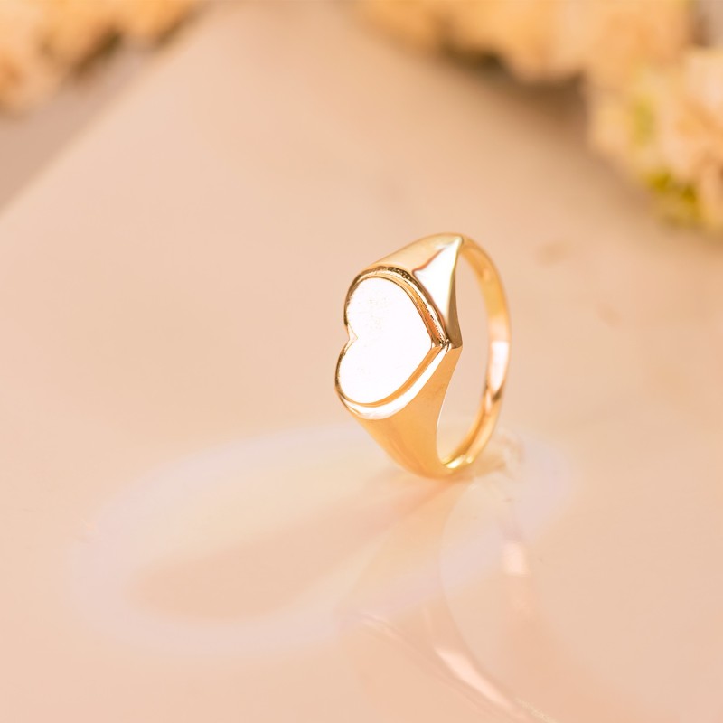 Sello Oro Amarillo Macizo Sin Forrar Corazon. Zona De Grabado: 10X8,5 mm oro 18k