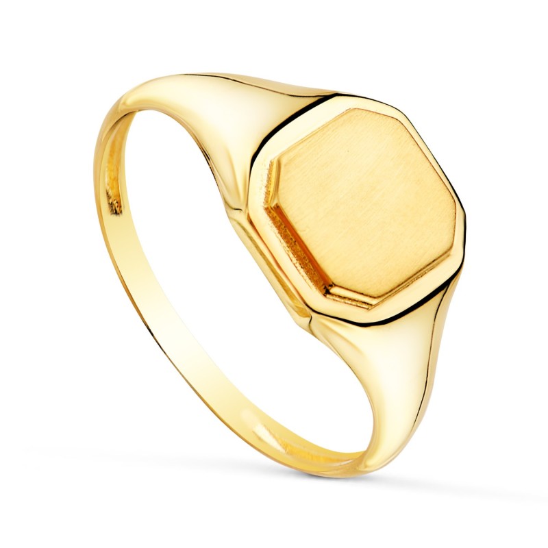 Sello Oro Amarillo Macizo Sin Forrar Octogonal. Zona De Grabado: 8X8 mm oro 18k
