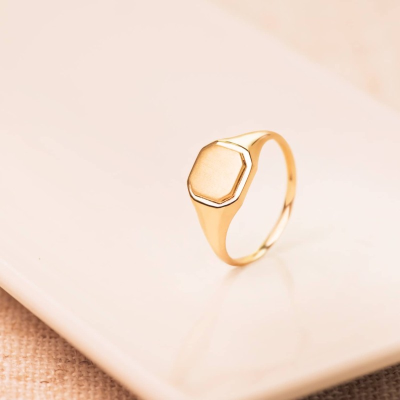 Sello Oro Amarillo Macizo Sin Forrar Octogonal. Zona De Grabado: 8X8 mm oro 18k