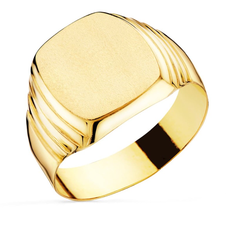 Sello Oro Amarillo Hueco Caballero Tonel Lateral Gallones. Zona Grabado: 13X12 mm oro 18k