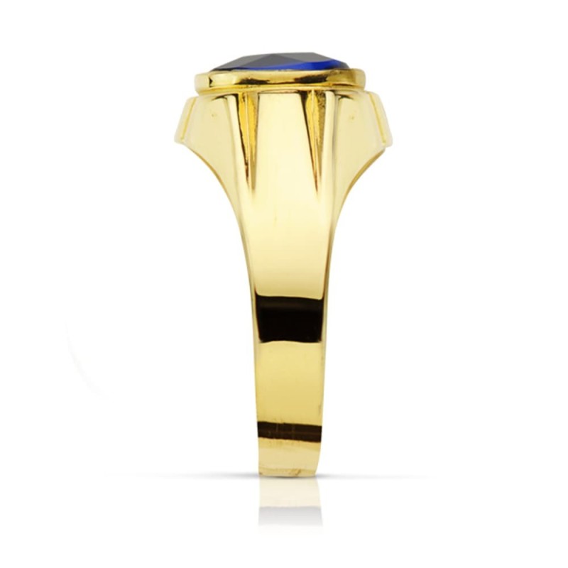 Sello Oro Amarillo Caballero Piedra Oval Zafiro Spinel 10 X8 mm oro 18k